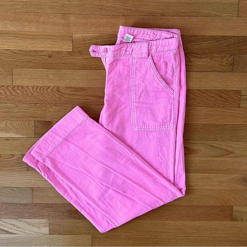 J.CREW Bright Pink Traveler Wide-Leg Pants